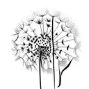 dandelion with semicolon tattoo design idea
