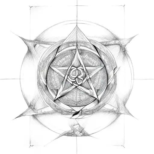 Tree of Life pentagram  algiz tattoo design idea