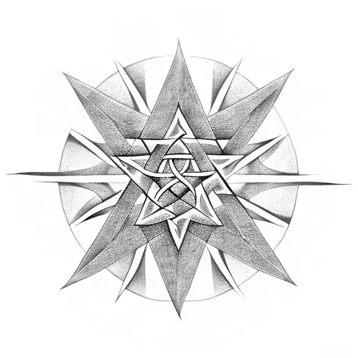 Tree of Life pentagram  algiz tattoo design idea