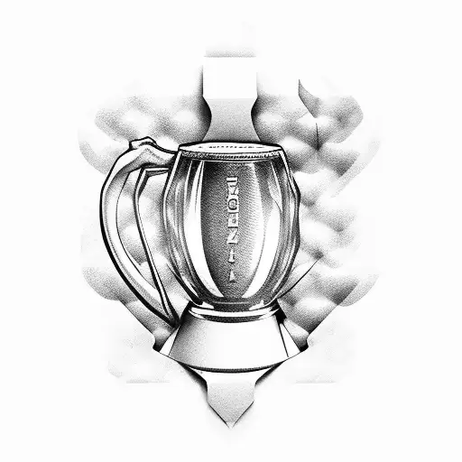 Rugby Beer mug tattoo design idea