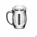 Rugby Beer mug tattoo design idea