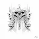 burnt script with old English font  tattoo design idea