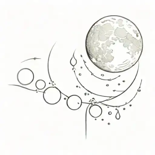 Waxing Gibbous Moon phases tattoo design idea