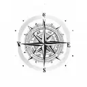 compass, hiking, sun, mardi gras mask, waves, light towers, shark diving tattoo design idea