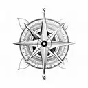 compass, hiking, sun, mardi gras mask, waves, light towers, shark diving tattoo design idea