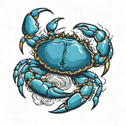 blue crab tattoo design idea