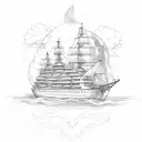 cruise ship far from home tattoo design idea