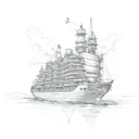 cruise ship far from home tattoo design idea