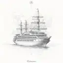 cruise ship far from home tattoo design idea