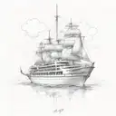 cruise ship far from home tattoo design idea
