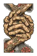 prayer hands tattoo design idea