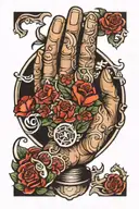 prayer hands tattoo design idea