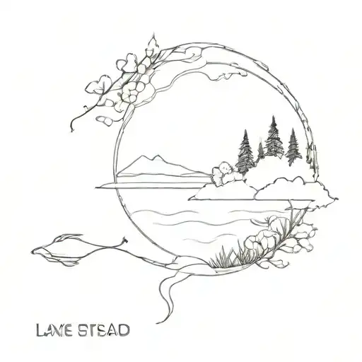 Lake tattoo design idea