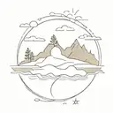 Lake tattoo design idea