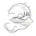 Lake tattoo design idea