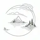 Lake tattoo design idea