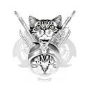 motorhead with cat and yamaha tattoo design idea