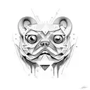 abstraction Monster Like a dog Picasso edgy style  tattoo design idea