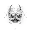 abstraction Monster Like a dog Picasso edgy style  tattoo design idea