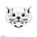 abstraction Monster Like a dog Picasso edgy style  tattoo design idea