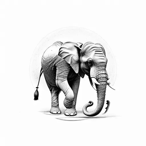 elephant with references to Sri Lanka and Antigua  tattoo design idea
