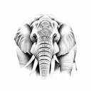 elephant with references to Sri Lanka and Antigua  tattoo design idea