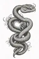 snake wrapped around heart   tattoo design idea