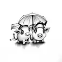 umbrella MySpace train/graffti X-men iPhone pig  tattoo design idea