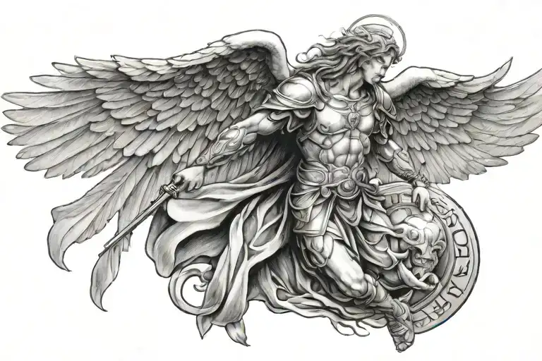 Archangel Uriel tattoo design idea