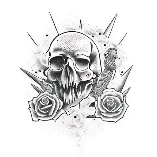 oni Skull füll arm tattoo design idea