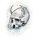 oni Skull füll arm tattoo design idea