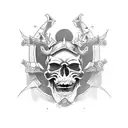 oni Skull füll arm tattoo design idea