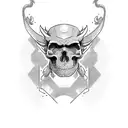 oni Skull füll arm tattoo design idea