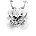 oni Skull füll arm tattoo design idea