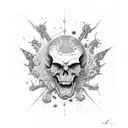 oni Skull füll arm tattoo design idea