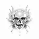 oni Skull füll arm tattoo design idea