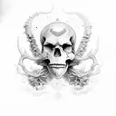 oni Skull füll arm tattoo design idea