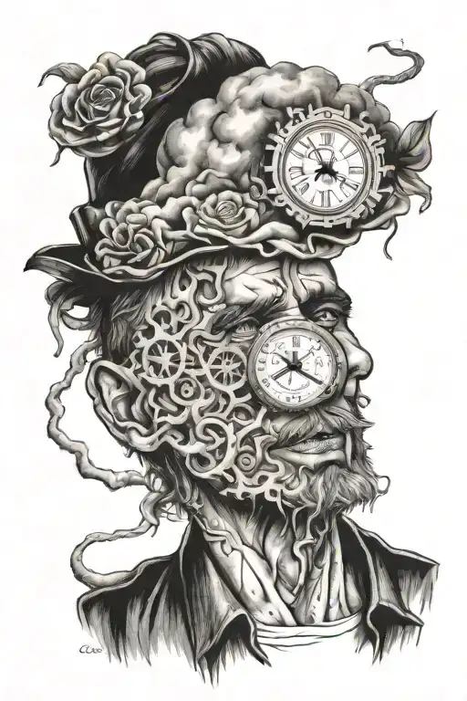 mental health overthinking man tattoo design idea