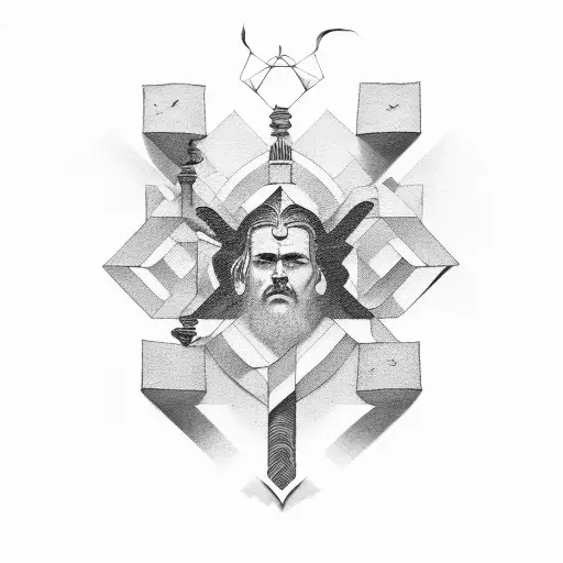 four individual stoic virtues tattoo design idea