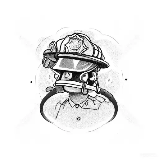 A firefighter heroically saving animals from a burning building tattoo design idea