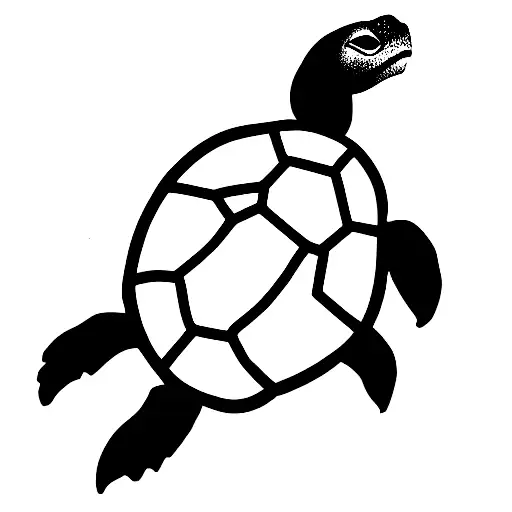 turtle with shadows tattoo design idea