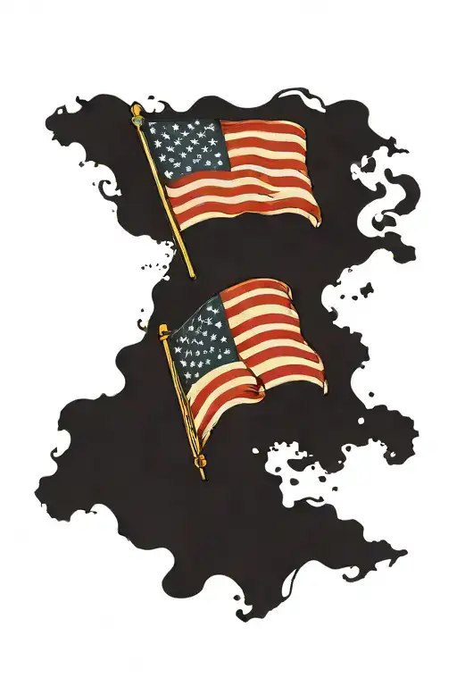 Italian And American Flag tattoo design idea
