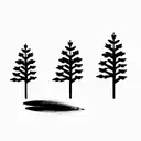 pine tree and white ermine tattoo design idea