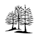 pine tree and white ermine tattoo design idea