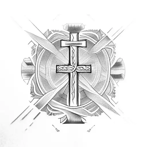 cross with a biblical message tattoo design idea