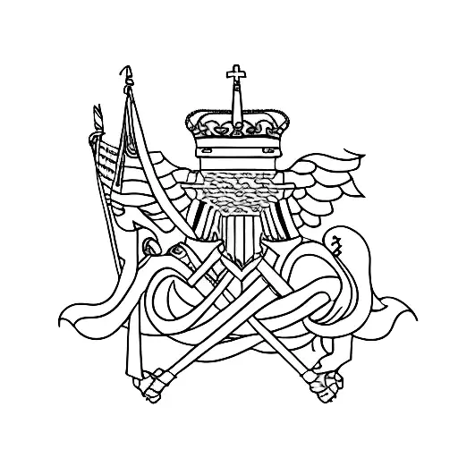 Minimalist surrender flag design tattoo design idea