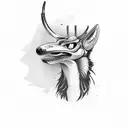 Jackal head with wrenches and pistons in the background tattoo design idea