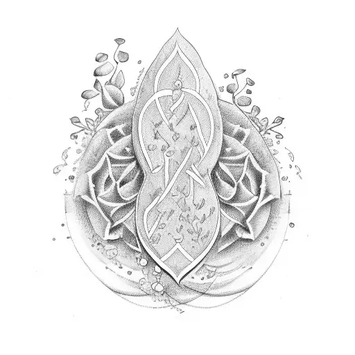 Lavender And farsi writing tattoo design idea