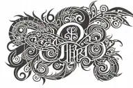 script font intertwined tattoo design idea