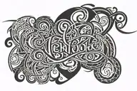 script font intertwined tattoo design idea